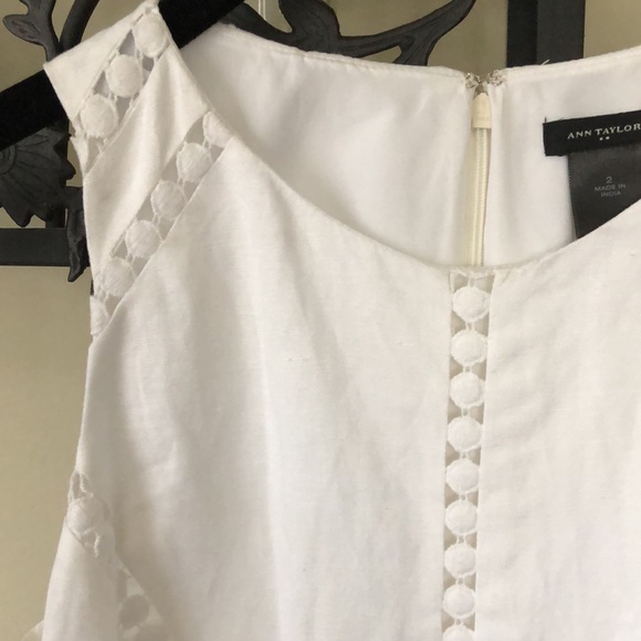 Ann Taylor White Linen Eyelet Sun Dress - Picture 3 of 7